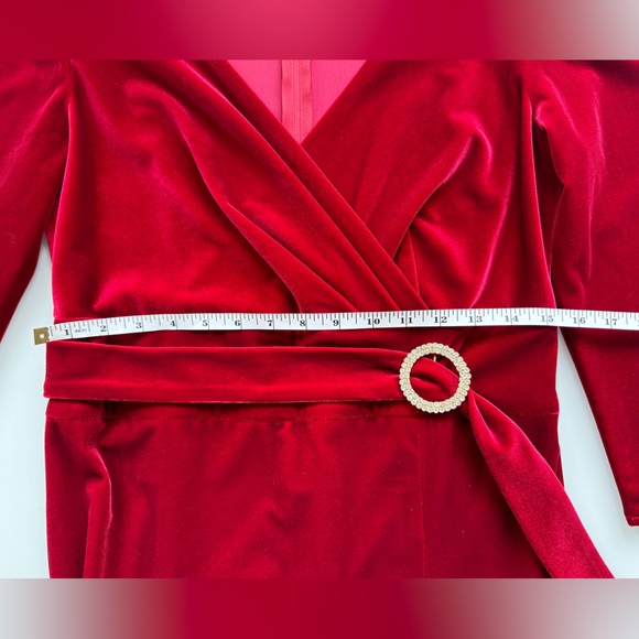 Red Velvet Cocktail party dress - Picture 5 of 10